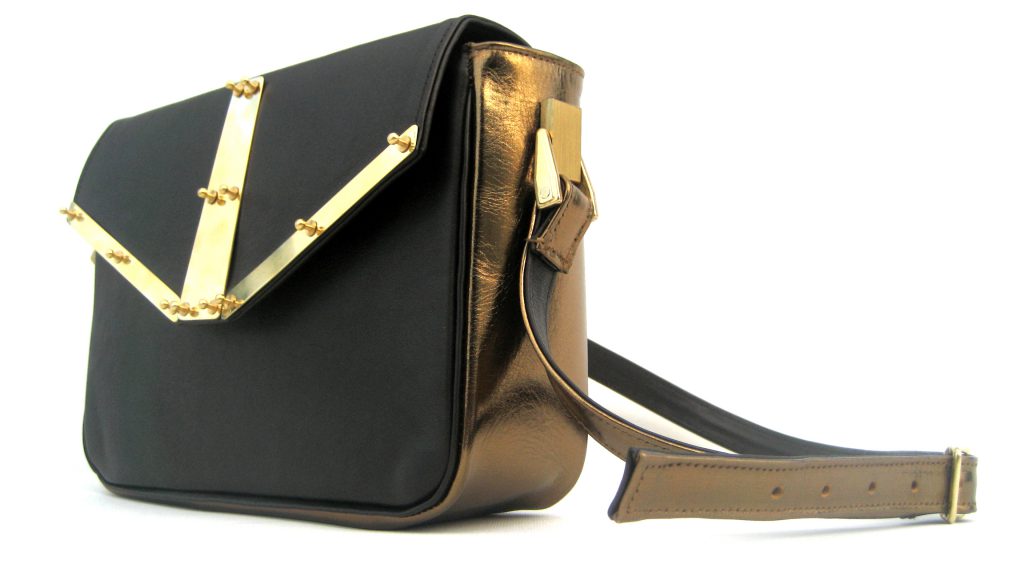 Kzeniya gold and black bag