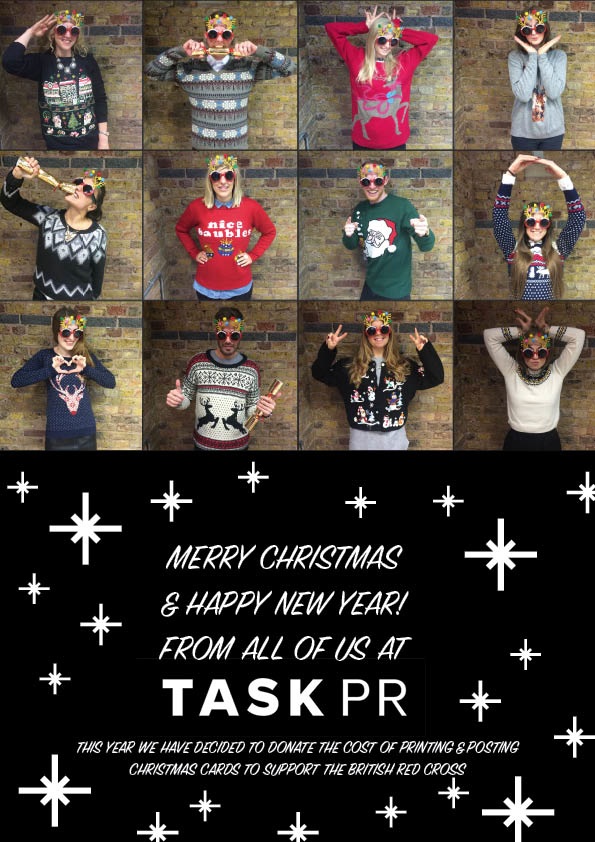 task pr christmas card charity donation fashion agency